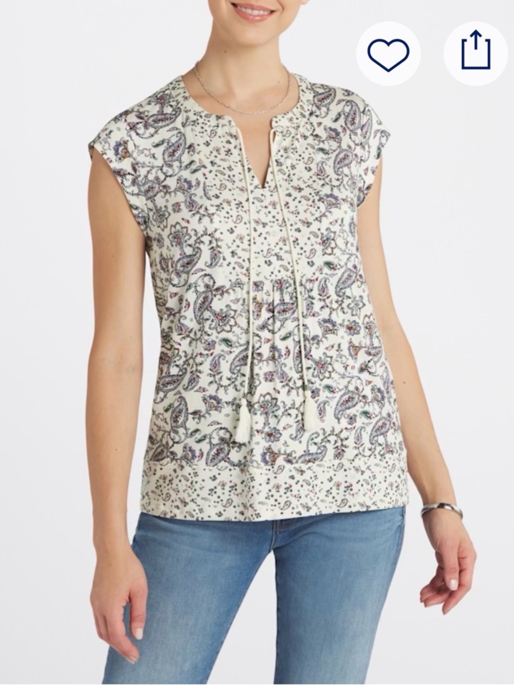 NWOT Jasmine Split Neck Knit Top Size Large Never Worn